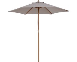 4goodz Parasol 250cm Bamboe - 180/㎡ Polyester - Grijs
