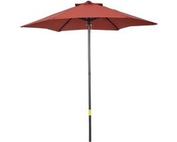4goodz Parasol Ø196 cm - Zeshoekige parasol voor Strand Balkon Tuin - Wijnrood