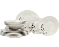 4goodz Porseleinen Servies 6 persoons 18-delig - Lelie