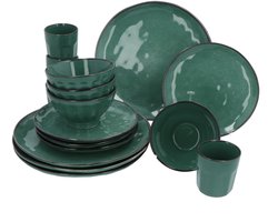 4goodz set 16 delig aardewerk - 4 persoons - Groen