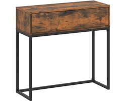 4goodz Sidetable Console tafel Industrial - 30x80x76 cm - bruin/zwart
