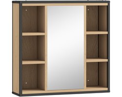 4goodz spiegelkast open vakken 60x16x58,5cm - Bruin