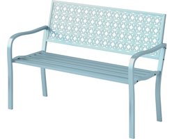 4goodz Tuinbank Metaal 2-Zits Rugleuning en Leuning tot 250 kg - Blauw