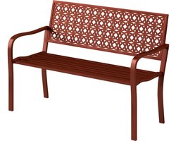 4goodz Tuinbank Metaal 2-Zits Rugleuning en Leuning tot 250 kg - Rood