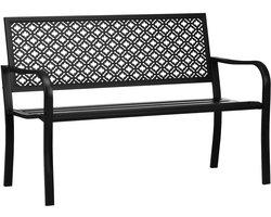 4goodz Tuinbank Staal 2-Zits met Rugleuning & Armleuning - max. 240 kg - Zwart