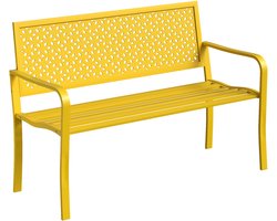 4goodz Tuinbank Staal 2-Zits met Rugleuning en Armleuning - Geel