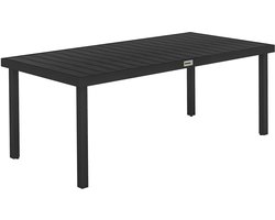 4goodz Tuintafel 8 Persoons Aluminium 190x90x74 cm - Zwart