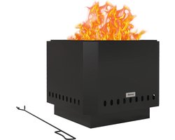 4goodz Vuurkorf incl. Aspook 48x48x41 cm - Zwart