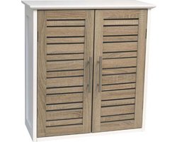 4goodz Wandkast Badkamer MDF Stockholm 52x22x55cm - wit/bruin
