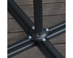 4goodz Zweefparasol met Draaimechanisme, Ø3 mtr - Zwart