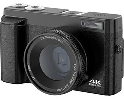 4K Camera - Fotocamera - Fototoestel - Digitale Camera - Vlog camera - Handycam met Nachtvisie - 16x Digitale Zoom - Anti-shake & Auto Focus - FULL HD - 48MP - Inclusief 64GB SD-kaart