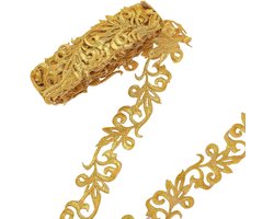 4m -kant lint-Kanten lint-Kanten Bloemensierlint- stoffen kanten lint- Diy Party Decor - oor hoofdbanden, kleding en handwerk-Decoratief lint voor feest, kleding en gordijnen-Decoratief -Goud