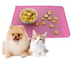 4Paw® XL Honden placemat 55 x 38cm - Placemat hond - Voerbak mat - Placemat voor voerbak Roze