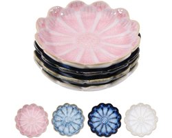 4Pcs Ceramic Stable Spoon Rest - Flower Spoon Rest Voor Keuken - Porseleinen Spoon Holder - Eettafel Keuken Decoratie