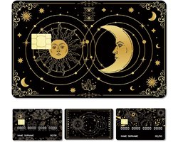 4Pcs Credit Card Skin - Astrology Debit Card Sticker - Sun Moon Phase Star Tarot Card Decal - Waterproof PVC Bank Card Cover Skins - Protect Removable Scratch Resistant for Card Decoration en Bescherming