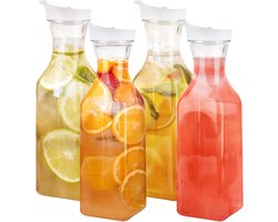 4Pcs Herbruikbare Detergent Opslagdoos 1.5 L - PET Detergent Dispenser - Waspoeder Opslagcontainer voor Huishoudelijke Schoonmaak en Detergentgebruik