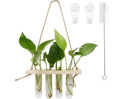 4pcs Hydroponics Wall Hanging met Haken - Grow Station Stand voor Planten - Glazen Plantenvaas voor Thuis Kantoor Tuin