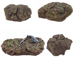 4pcs Kunstmatige stenen - Miniatuurstenen - Gesimuleerde miniatuurstenen - Miniatuur tuinaccessoires - Ornamenten voor het versieren van miniatuur feeën tuinen