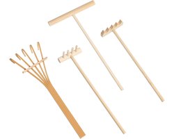 4pcs Mini Zen Garden Tool Set - Mini Zen Sand Rake - Mini Rakes - Tuin Rake voor Thuis, Kantoor, Tafel, Poppenhuis, Speelgoed