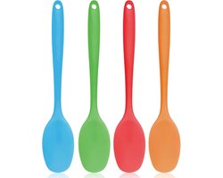 4pcs Silicone Lepels - 28cm Lange Handgreep - Hittebestendige Baklepel - Keuken Gereedschap voor Koken en Roeren