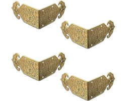 4Pcs Vintage Stijl Antieke Messing Embossing Decoratieve Hoek Protectors Klassieke Meubels Tafels en Stoelen TV Kast Hoek Bretels Guard Edge Cover