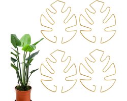 4stuk- Plantensteun-klimplantenrek-plantenstekers-weerbestendig - plantensteunen voor klimplanten-Kamerplanten-plantenstok -Goud