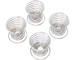 4stuks - Eierdopje Spiraal - Eierdopjes RVS - Eierdopjes van RVS - Spiraal eierdopjes - Eierhouder roest vrij staal - Eierdop Spiraal - gemakkelijk schoon te maken - Metaal - Eierdopje van roestvrij staal - zilver