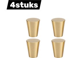 4stuks - Handgreep - Meubelgreep - Massief messing - Kastgreep taps toelopende greep - Voor schoenenkasten, boekenkasten, laden, handgrepen - 2,5 x 2,5 x 3 cm - Goud