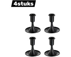 4stuks - Kandelaar - Vintage metaal - klassieke - Klokvormige kandelaar - Voor het creëren van romantische sfeerverlichting - Decoratief stuk voor romantische diners bij kaarslicht - Woondecoratie - Zwart