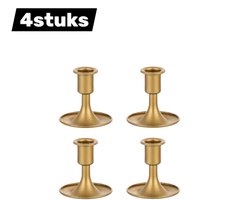4stuks - Kandelaar - Vintage metaal - klassieke - Klokvormige kandelaar - Voor het creëren van romantische sfeerverlichting - Decoratief stuk voor romantische diners bij kaarslicht - Woondecoratie - gouden