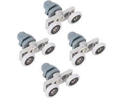 4stuks - Wieltjes voor douchecabine - Douchecabine Schuifdeur Wielen - Universele Douchecabine Wielen - Schuifdeur Katrollen Douchecabine Wieltjes - Wielen douchedeur - Schuifglas Badkamer Wielen - Douchedeurwieltjes - Geschikt voor dikte 4-6mm