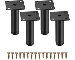 4Verstelbare meubelpoten, metalen kastpoten, geschikt voor keukenkasten, banken, eettafels, stoelen, bureaus, kasten en andere meubels.