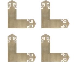 4x Antieke Messing Hoekbeschermers Decoratief L-vormig voor Meubels en Kasten