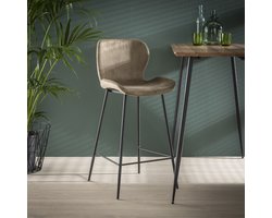 4x Barstoel Gael Velvet - Champagne (zithoogte 67cm)
