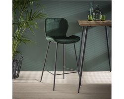 4x Barstoel Gael Velvet - Groen (zithoogte 67cm)