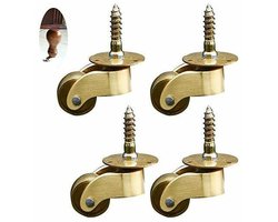 4X Caster Zwenkwiel, Messing Meubelwiel, Zwenkwiel, Stille Rol, Geschikt voor Meubels, Piano, Bank, Apparaten en Uitrusting, Klein Miniwiel