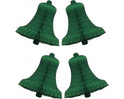 4x Decoratie kerst versiering kerstklok groen 50 cm - Groene kerstklokken kerstversiering / kerstdecoratie