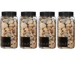 4x Decoratie/hobby steentjes licht bruin / creme 650 ml - Home Deco - Woonaccessoires - Decoratie materialen