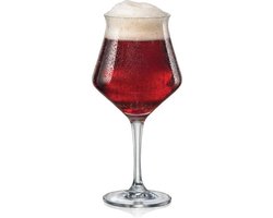 4x Degustatie glas voor speciaal bier - bierglas op voet - BOHEMIA KRISTAL - kristallen bierglazen - geschenk set 4 stuks