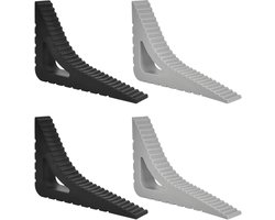 4x Deurstopper Rubber Antislip Deurwiggen Zwart en Grijs voor Ventilatie