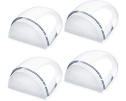 4x Deurstopper zelfklevend, 4 stuks deurstoppers vloer zonder boren, transparante deurstopper, klein, zelfklevend, geschikt voor alle harde vloeren, ter bescherming van muren en meubels