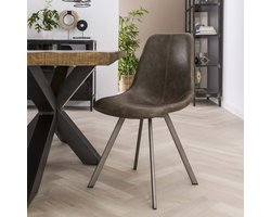 4x Eetkamerstoel Celia Vintage PU-leder - Taupe