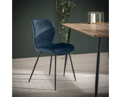 4x Eetkamerstoel Gael Velvet - Blauw