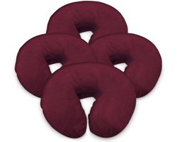 4x Extra Dikke Flanel Hoes Gezichtskussen Massage Tafel - 100% Katoen, Bordeauxrood