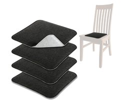 4x gevoerde zitkussens - stoelkussens voor stoelen en banken - zitkussenset van vilt - hoekige zitkussenhoes voor eetkamer, tuin, terras, balkon