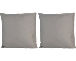 4x Grote bank/sier kussens voor binnen en buiten in de kleur grijs 60 x 60 cm - Tuin/huis kussens