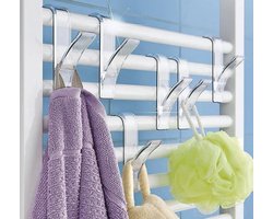 4x Handdoek Haakjes - Kleding Haak Voor Radiator - Radiatorhaakje - Handdoek Houder Hangend aan Verwarming - Badkamer Haken Hangend - Ophanghaakje - Transparant - IXEN