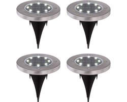 4x LED solar grondlamp outdoor grond spike spotlight tuin licht pad spot plug-in lampen