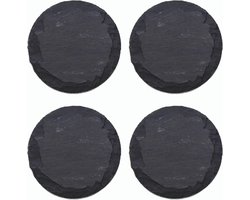 4x leisteen borden I rond I 20x0,5 cm I sushi serveerset serveerbord zwart stenen bord rond leisteen bord kaasplank rond bord