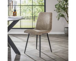 4x LifestyleFurn Eetkamerstoel Salim Rib - Zand
